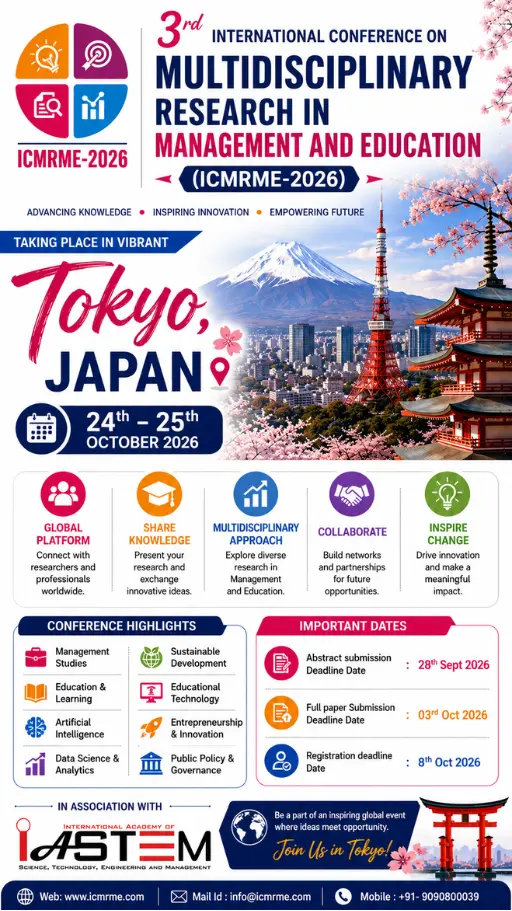 Multidisciplinary Research in Management and Education Conference in Tokyo Japan